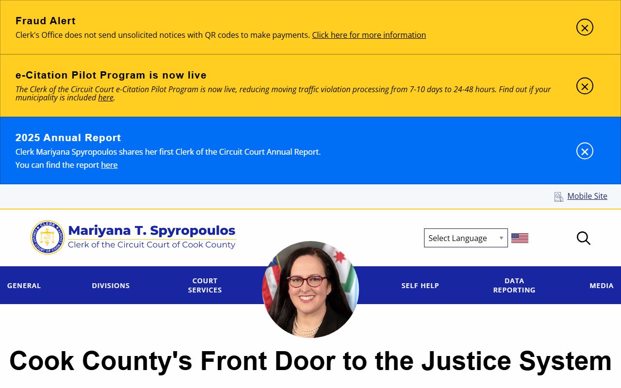 Clerk of the Circuit Court of Cook County home page