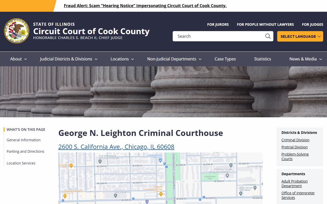 George N. Leighton Criminal Courthouse location page