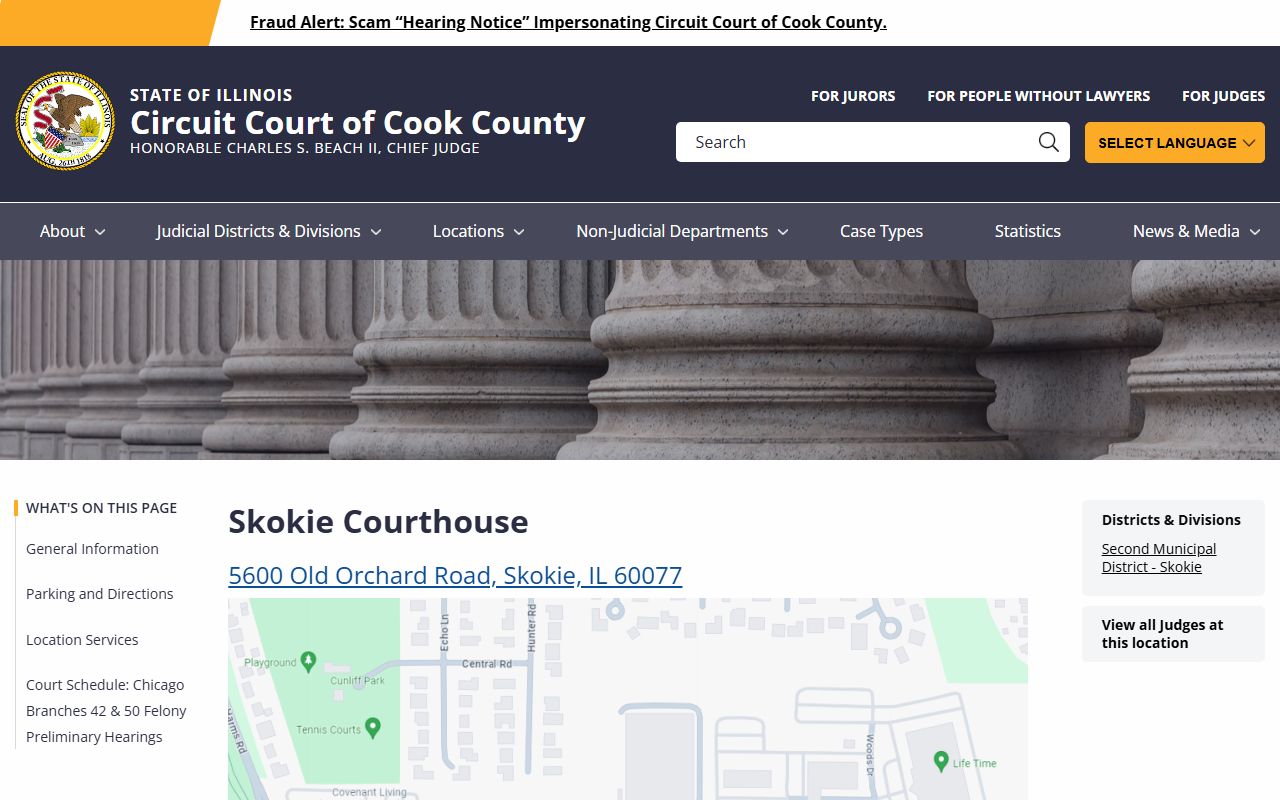 Skokie Courthouse Second Municipal District page