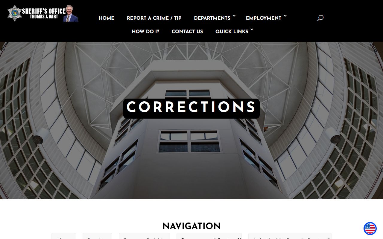 Cook County Sheriff Department of Corrections programs and services page