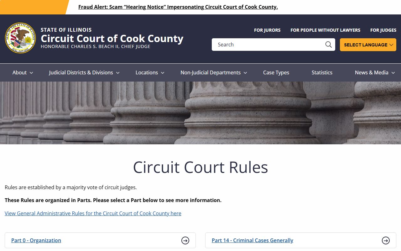 Local Rules of the Circuit Court of Cook County including probate, traffic, juvenile, mediation, and domestic violence parts